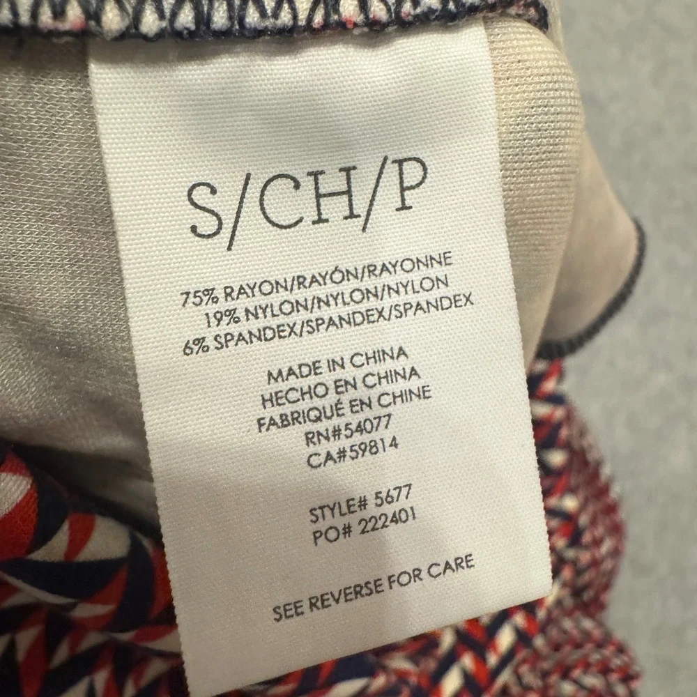 Cabi Women Red Culotte Geometric Print Wide Leg Ponte‎ Pants Small Palazzo